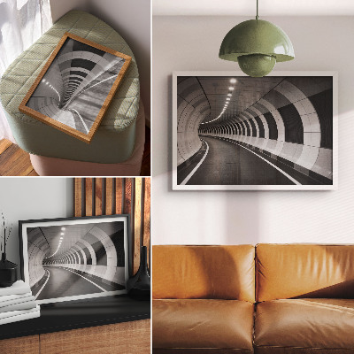 Poster Moderner geometrischer Raumtunnel