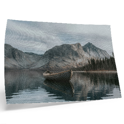Poster kunstdruck Berge, See, Boot, Frieden, Harmonie