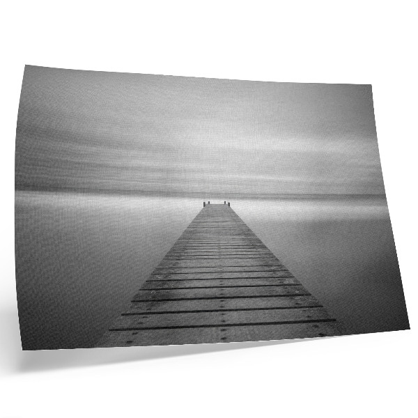 Poster kunstdruck Monochromatischer Pier, ruhige Oberfläche, Eleganz