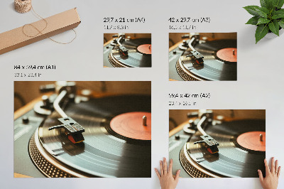 Poster kunstdruck Nostalgische Vintage-Musikatmosphäre Grammophon