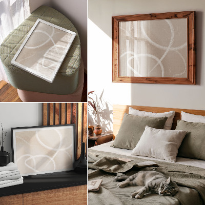 Poster kunstdruck Subtile beige Wellen und zarte Linien