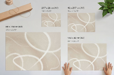 Poster kunstdruck Subtile beige Wellen und zarte Linien
