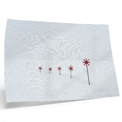 Poster kunstdruck Minimalistische Wintersterne in Weiß und Rot