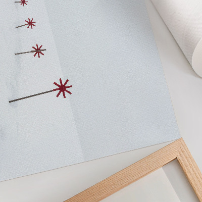 Poster kunstdruck Minimalistische Wintersterne in Weiß und Rot