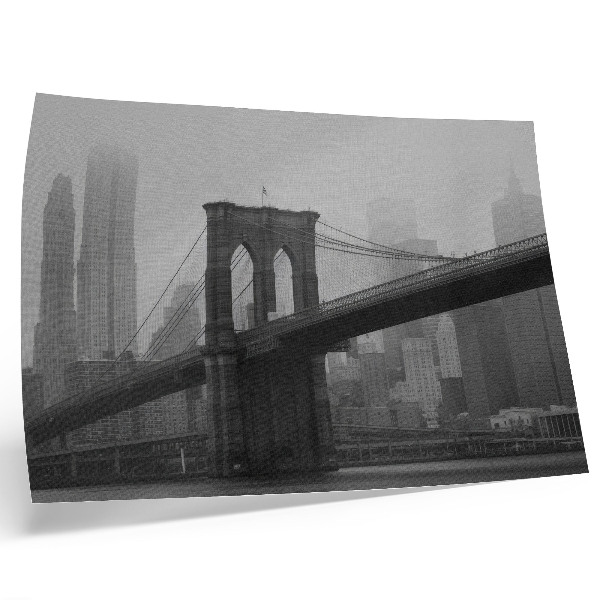 Kunstdruck poster Die Brücke und die Stadt in Grautönen, Frieden und Eleganz