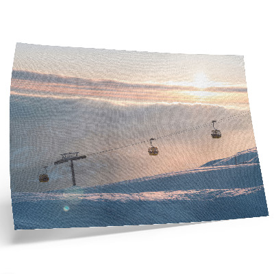 Kunstdruck poster Winterlandschaft mit Seilbahn