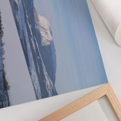 Poster kunstdruck Verschneite Berge, Winterlandschaft, klarer Himmel