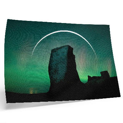 Kunstdruck poster Nachthimmel, grüne Felsentöne, kosmische Atmosphäre