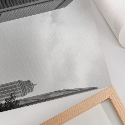 Kunstdruck poster Monochromatische moderne Stadtwolkenkratzer