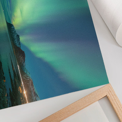 Poster kunstdruck Nordlichter über dem Meer, eine magische Atmosphäre