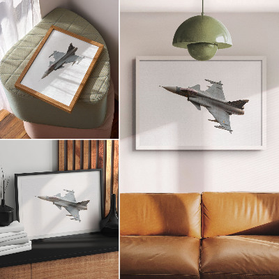 Kunstdruck poster Ein moderner Kampfjet im Flug gegen den Himmel