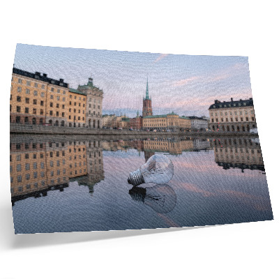 Poster kunstdruck Spiegelungen von Gebäuden in Pastelltönen