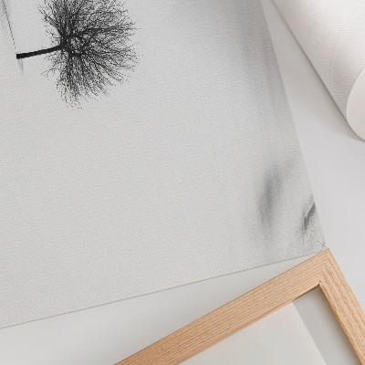Poster Minimalistisches winterliches Baumlandschafts-Harmoniemotiv