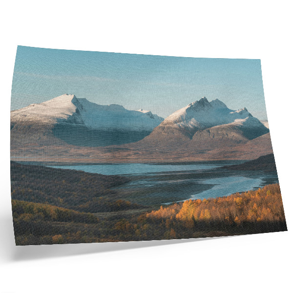 Kunstdruck poster Malerische Berge und farbenprächtiger Herbst