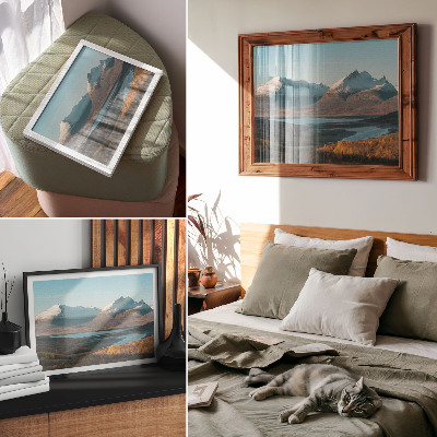 Kunstdruck poster Malerische Berge und farbenprächtiger Herbst