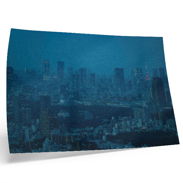 Poster Metropole bei Nacht, Lichter der modernen Wolkenkratzer