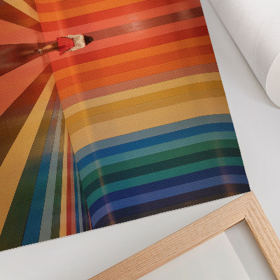 Kunstdruck poster Farbige Streifenfiguren Inspirationsraum