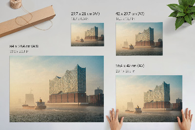 Kunstdruck poster Moderne Architektur mit Wasserweg