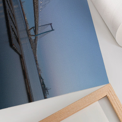 Kunstdruck poster Brücke vor dem Hintergrund der Abenddämmerung, ruhiges Wasser, Moderne