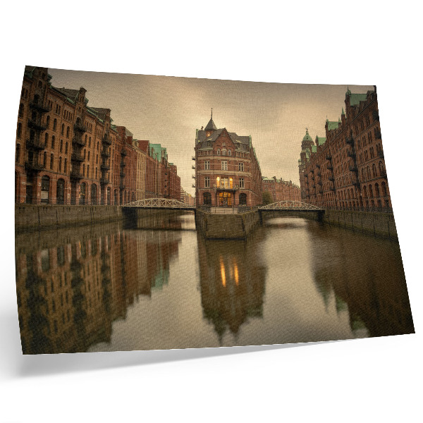 Kunstdruck poster Historische Gebäude, Kanäle, ruhiges Wasser, Brücken
