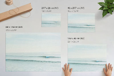 Poster Ozeanwellen, Surfer, Ruhe, Minimalismus