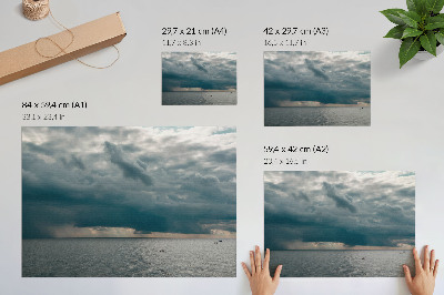 Kunstdruck poster Stürmischer Himmel über einem Ozean voller Raum