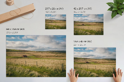 Poster kunstdruck Malerische Landschaft, Natur, Hütte, Einsamkeit