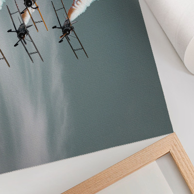 Poster kunstdruck Flugzeuge in Formation mit orangefarbenen Streifen