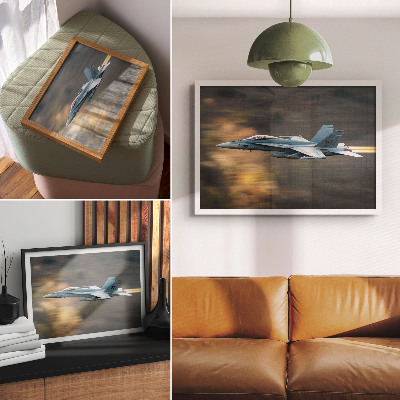 Poster Ein moderner Kampfjet im dynamischen Flug