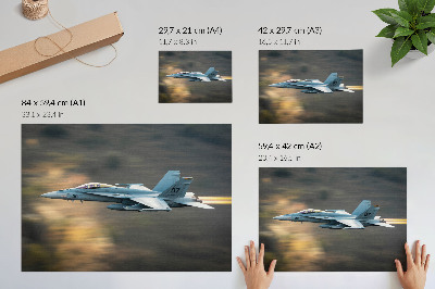 Poster Ein moderner Kampfjet im dynamischen Flug