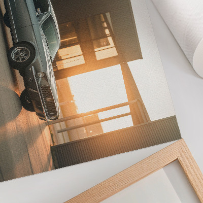 Poster kunstdruck Ein Oldtimer vor architektonischer Kulisse