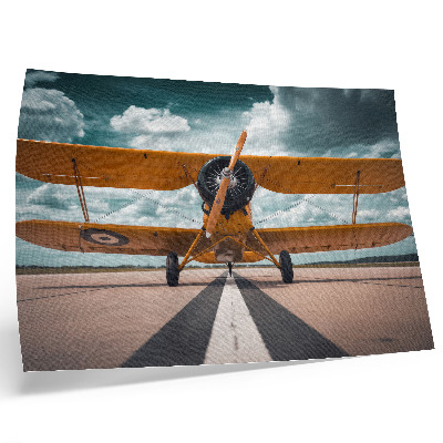 Poster Flugzeug auf der Startbahn, dynamischer Himmel
