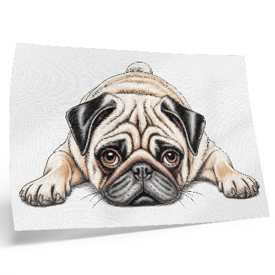 Poster kunstdruck Hundeillustration, gemütlich, warme Farben, Details