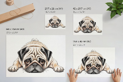 Poster kunstdruck Hundeillustration, gemütlich, warme Farben, Details
