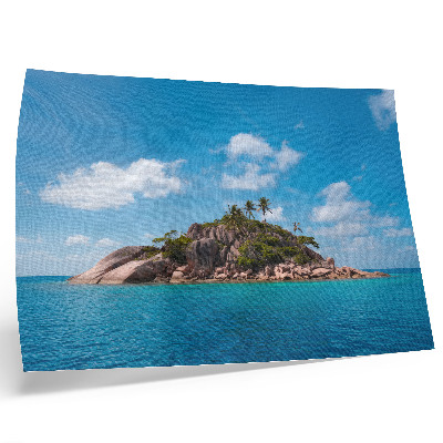 Kunstdruck poster Exotische Insel blauer Himmel grün