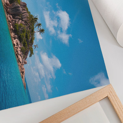 Kunstdruck poster Exotische Insel blauer Himmel grün