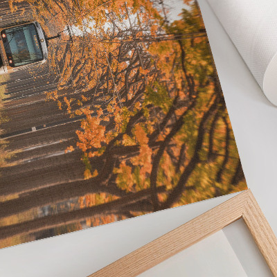 Kunstdruck poster Herbsttunnel mit einer Straßenbahn in der Mitte