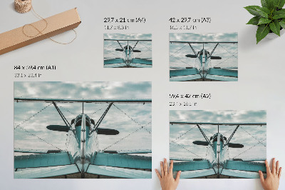 Poster kunstdruck Vorderansicht eines Doppeldeckers, industrielle Eleganz