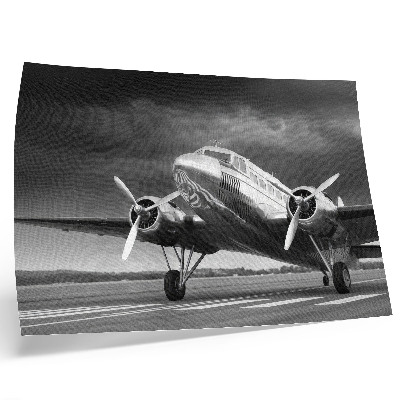 Poster Altes Flugzeug in monochromen Farben