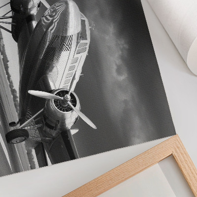 Poster Altes Flugzeug in monochromen Farben