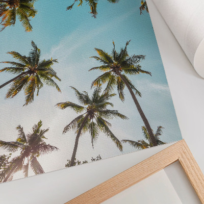 Poster kunstdruck Palmen vor blauem Hintergrund, die friedliche Atmosphäre der Natur
