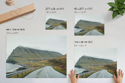 Poster kunstdruck Bergstraße, geheimnisvoller Nebel, Raum