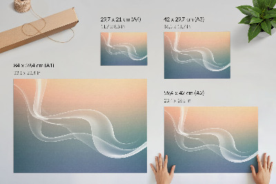 Poster kunstdruck Pastellfarbene Wellen, subtile Eleganz, Harmonie
