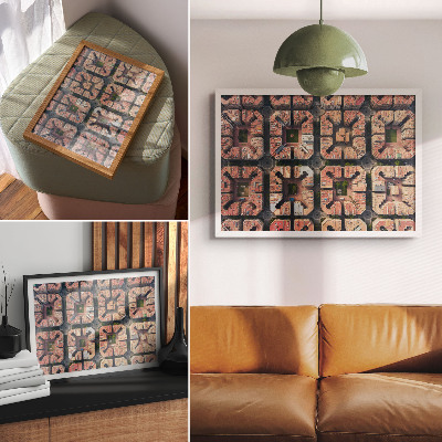 Kunstdruck poster Geometrisches Layout, neutrale Farben, Stadt