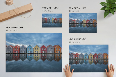 Kunstdruck poster Bunte Häuser im modernen Stil, Symmetrie