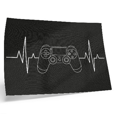 Poster Minimalistisches Gaming-Theme, schwarz-weißes Herz