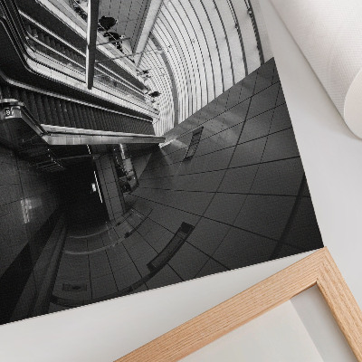 Poster Moderne Architektur, Rolltreppe im Innenraum