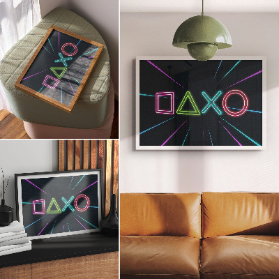 Kunstdruck poster Neonformen, dynamische Farben, futuristisch