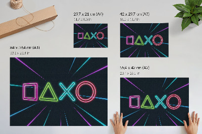 Kunstdruck poster Neonformen, dynamische Farben, futuristisch