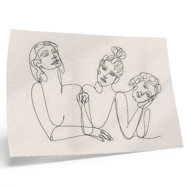 Poster Schwarz-Weiß-Linien, Feinheit, Intimität der Figuren